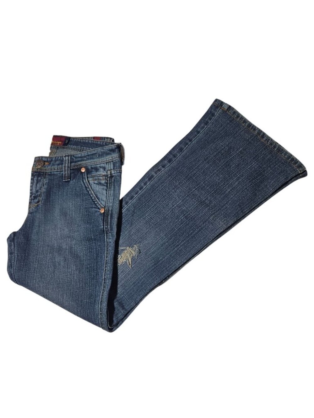 Papaya Jeans Womens Size 3 Flare Leg Low Rise Medium Wash Denim Pants Juniors